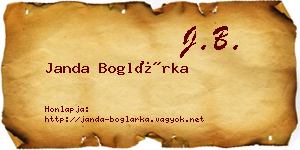 Janda Boglárka névjegykártya